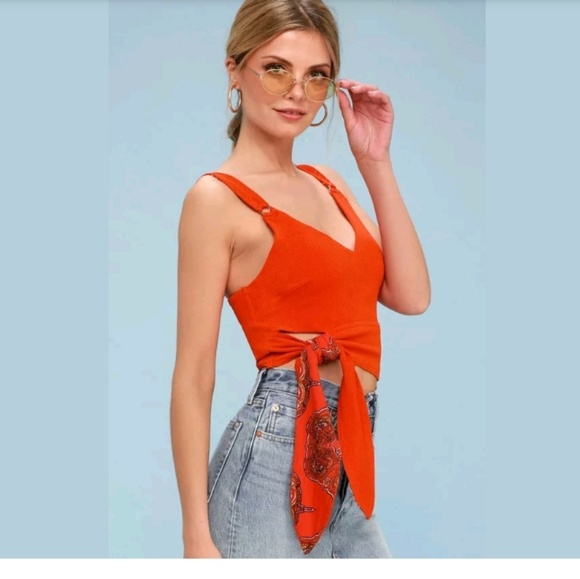 Free People Tops - Free People Paisley Pop Tank Top with Side Tie L